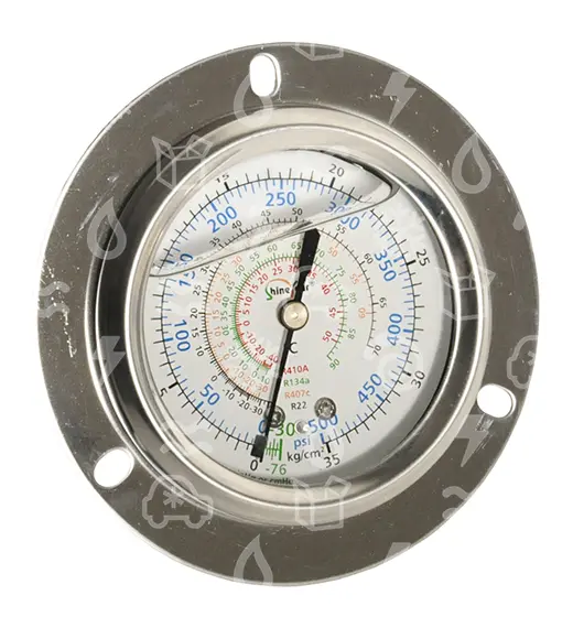 manometr nízkotlaký olejový SH, 60 mm, R134a, R22, R407C, R410A za